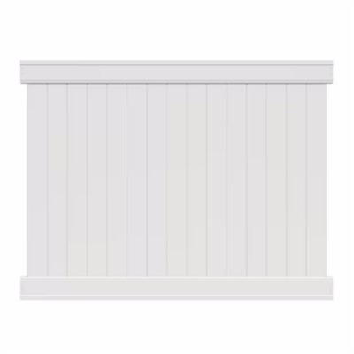 6 футов. Х 6 футов. Белая виниловая панель для ограждения конфиденциальности